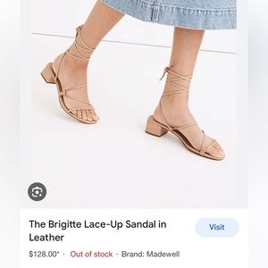Madewell The Brigitte Lace-Up Sandal in Leather